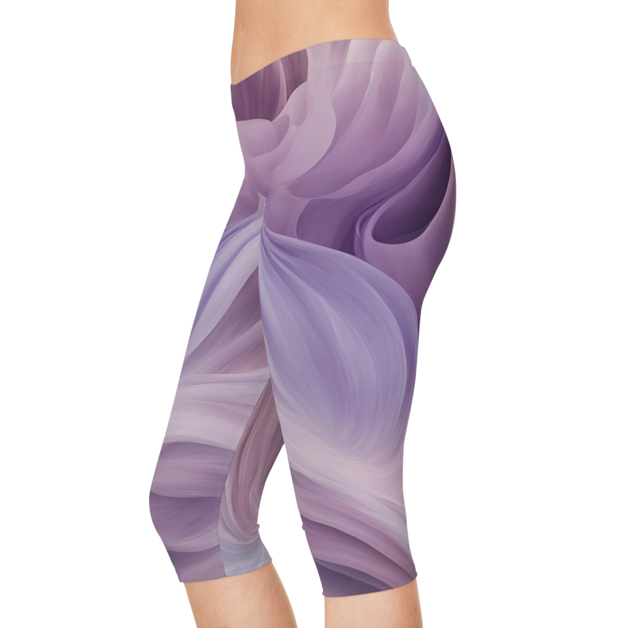 Women's Artistic Capri Leggings - Workout Leggings, Casual Wear
