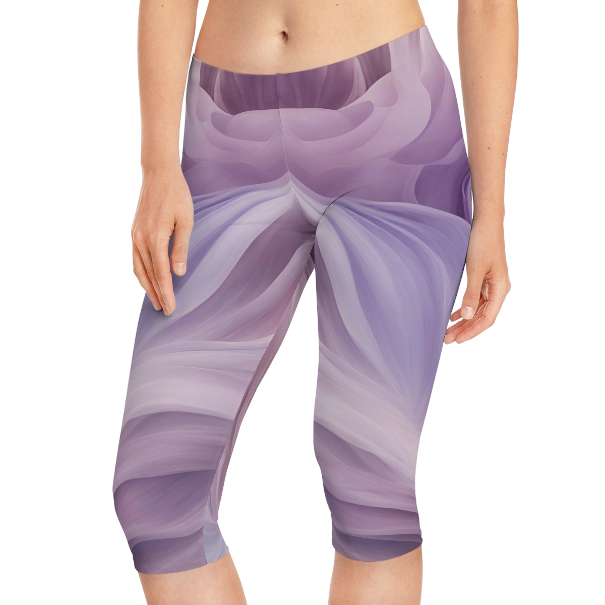 Women's Artistic Capri Leggings - Workout Leggings, Casual Wear