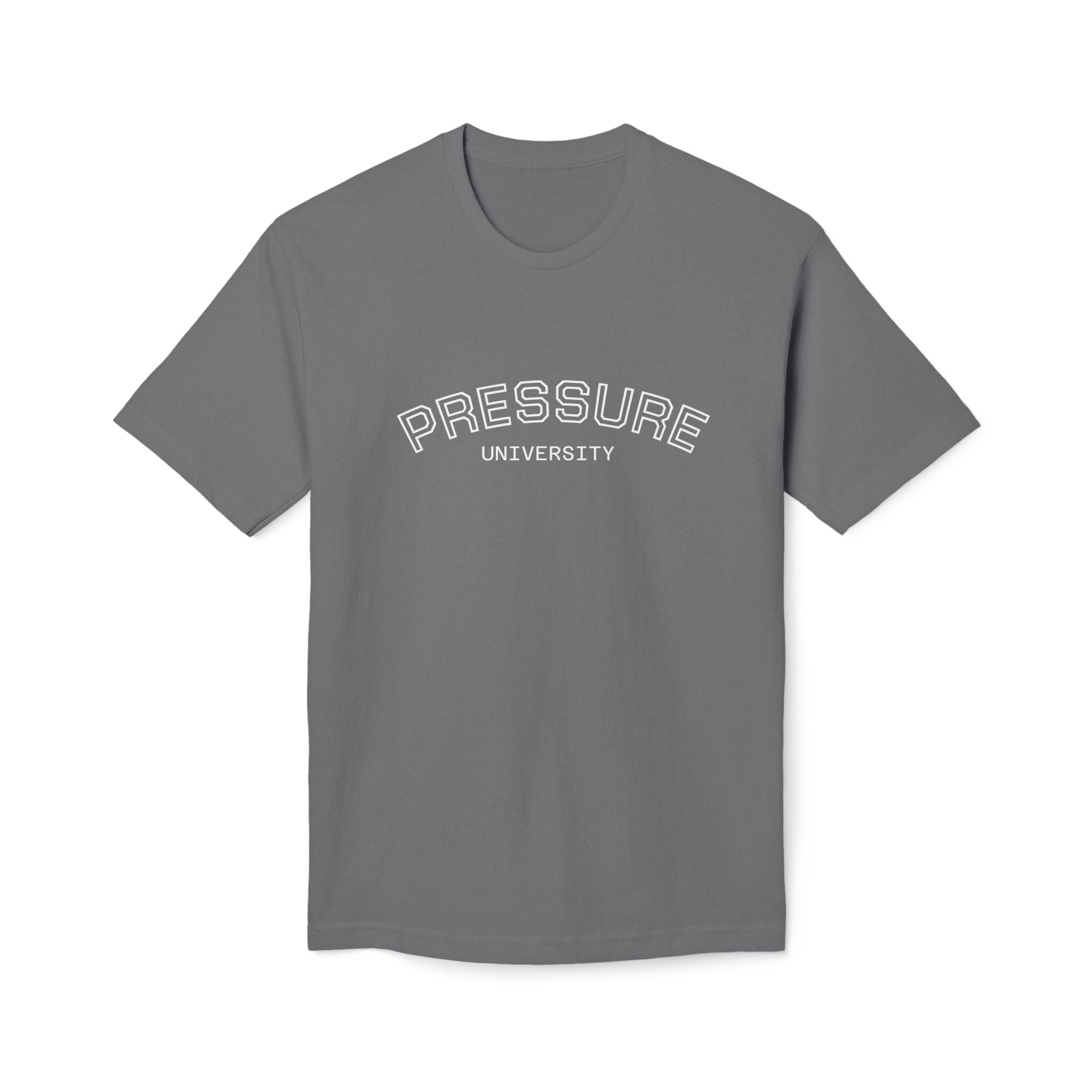 Unisex Midweight T-Shirt – Pressure University Design, Graphic Tee, Trendy Fashion, Made in USA