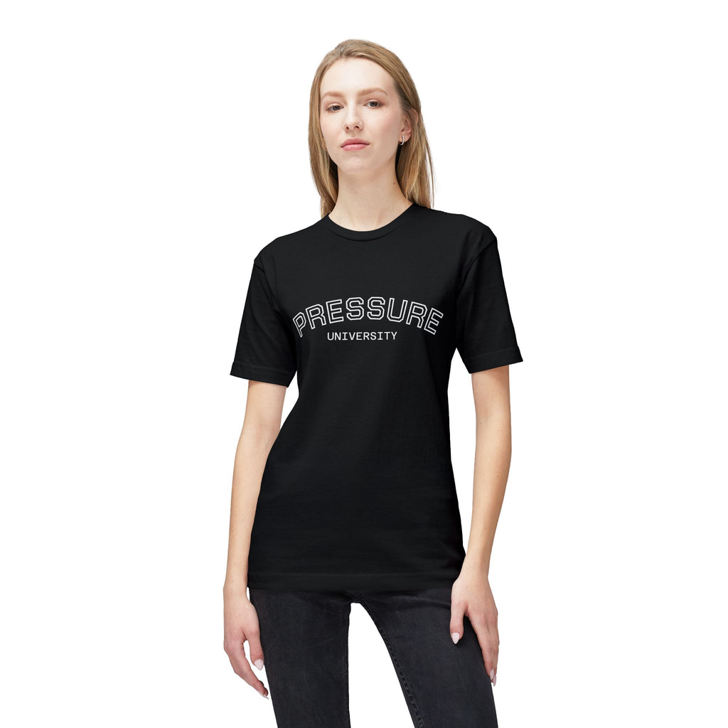 Unisex Midweight T-Shirt – Pressure University Design, Graphic Tee, Trendy Fashion, Made in USA