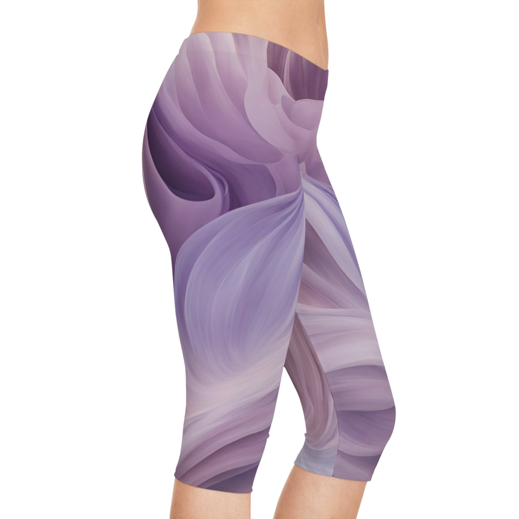 Women's Artistic Capri Leggings - Workout Leggings, Casual Wear