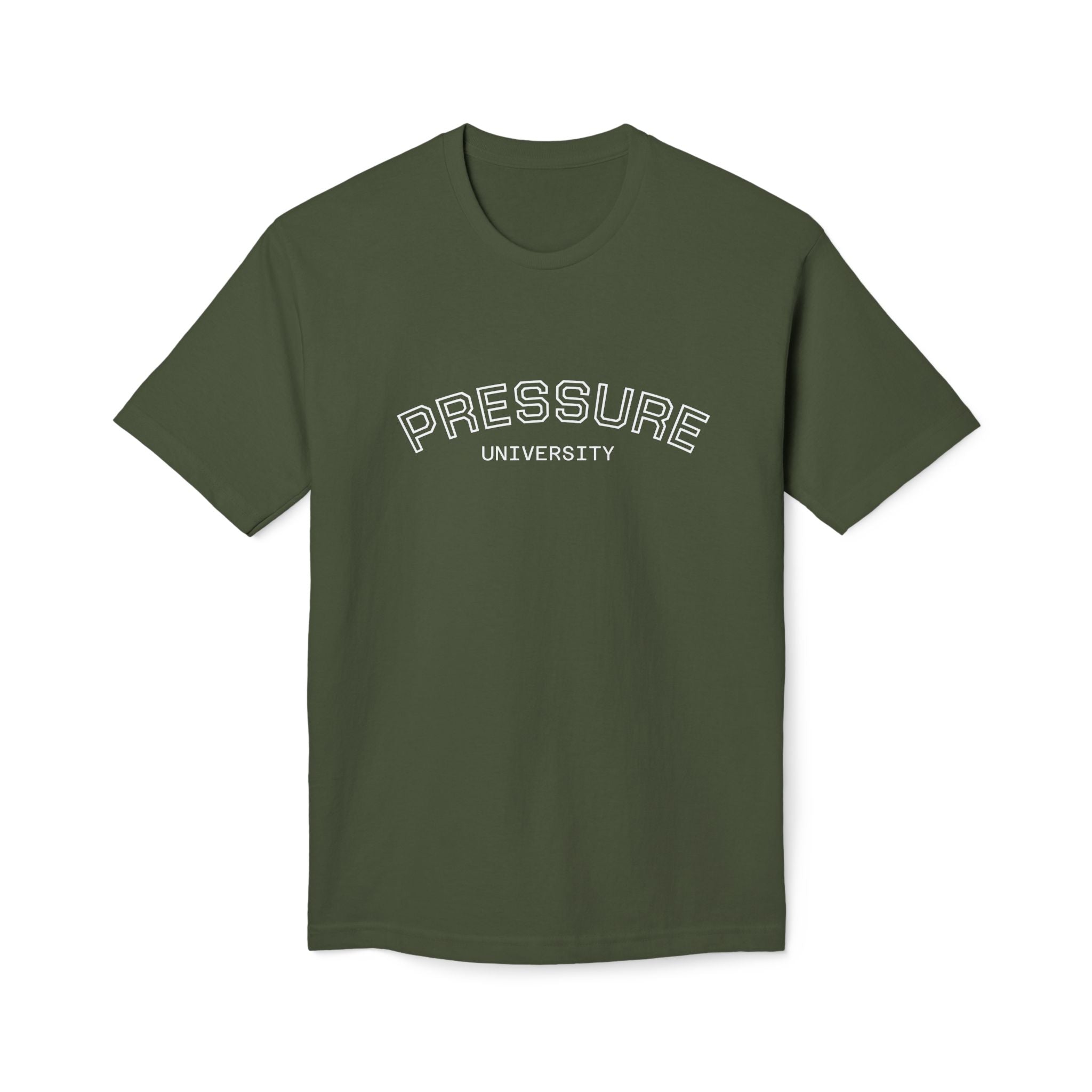 Unisex Midweight T-Shirt – Pressure University Design, Graphic Tee, Trendy Fashion, Made in USA