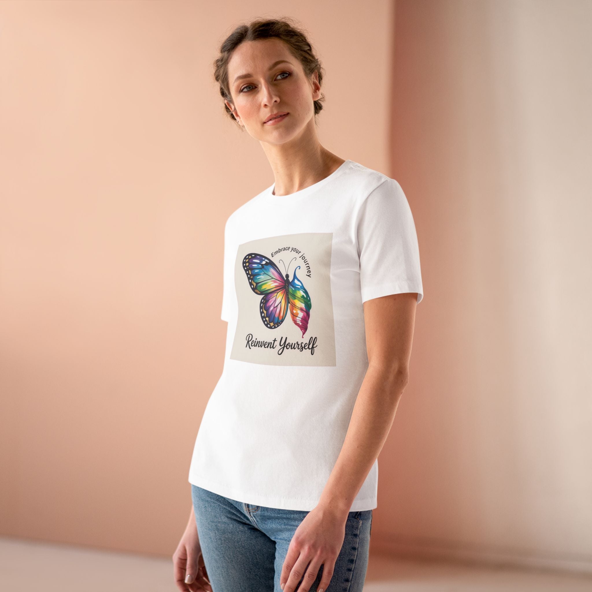 Colorful Butterfly Empowerment Tee, Gift for Her, Positive Vibes Top